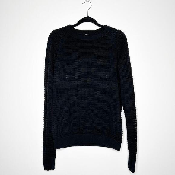lululemon athletica Sweaters - Lululemon Open Knit Sweater Women's Black Size 6 or 8
